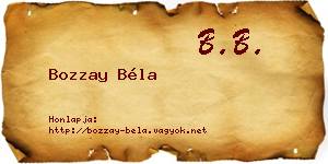 Bozzay Béla névjegykártya